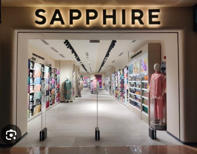 SAPPHIRE(outlet Stock) printed Lawn 3piece