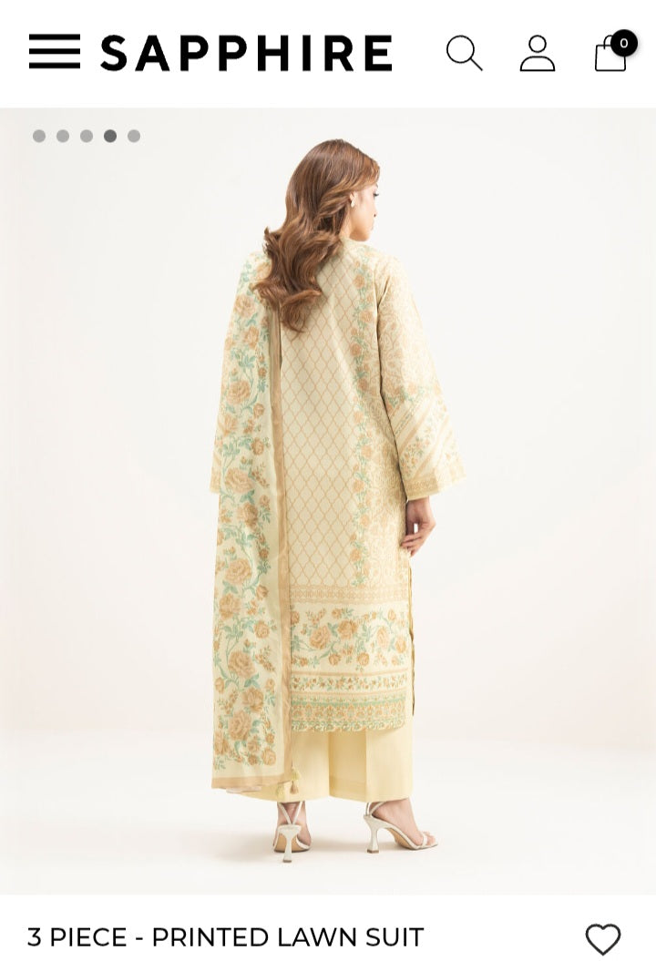 SAPPHIRE(outlet Stock) printed Lawn 3piece